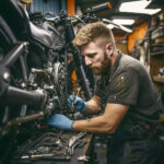 side-view-man-repairing-motorcycle side-view-man-repairing-motorcycle